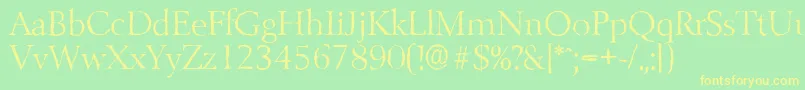 BelfastantiqueLightRegular Font – Yellow Fonts on Green Background