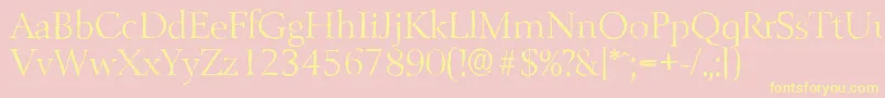 Weitere Informationen zur BelfastantiqueLightRegular-Schriftart BelfastantiqueLightRegular-Schriftart – Gelbe Schriften auf rosa Hintergrund