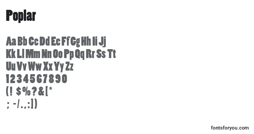 Poplar Font – alphabet, numbers, special characters