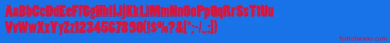 Poplar Font – Red Fonts on Blue Background