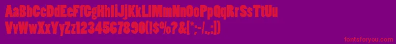 Poplar Font – Red Fonts on Purple Background