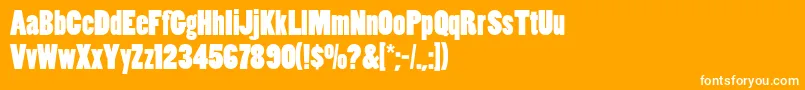 Poplar Font – White Fonts on Orange Background
