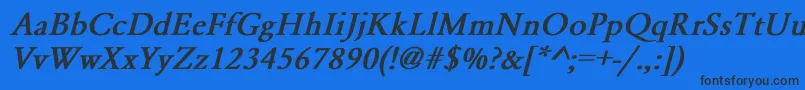 YearlindNormalBoldItalic Font – Black Fonts on Blue Background