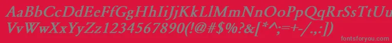 YearlindNormalBoldItalic Font – Gray Fonts on Red Background