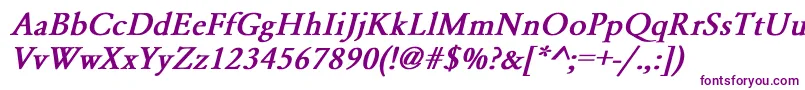 YearlindNormalBoldItalic Font – Purple Fonts on White Background