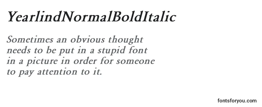 YearlindNormalBoldItalic Font
