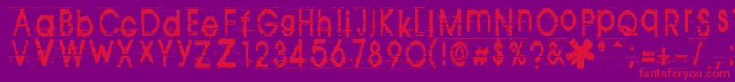 TomViolenceAutospaced Font – Red Fonts on Purple Background
