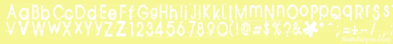 TomViolenceAutospaced Font – White Fonts on Yellow Background