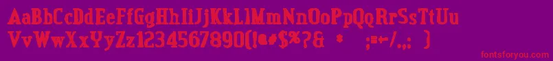 Creditvalleyink-Schriftart – Rote Schriften auf violettem Hintergrund