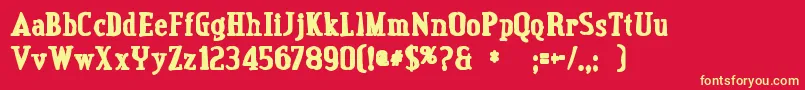 Creditvalleyink Font – Yellow Fonts on Red Background