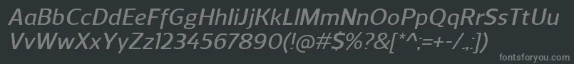 Fonte ReganDemibolditalic – fontes cinzas em um fundo preto