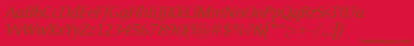 MementoItalic Font – Brown Fonts on Red Background