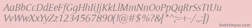 MementoItalic Font – Gray Fonts on Pink Background