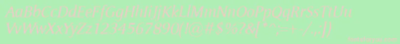 MementoItalic Font – Pink Fonts on Green Background
