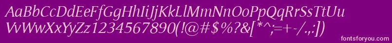 MementoItalic Font – Pink Fonts on Purple Background