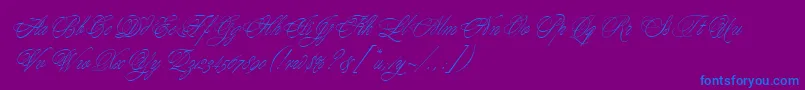 YoungLoveEs Font – Blue Fonts on Purple Background