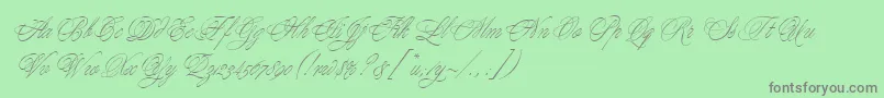 YoungLoveEs-Schriftart – Graue Schriften auf grünem Hintergrund