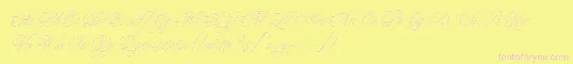 YoungLoveEs-Schriftart – Rosa Schriften auf gelbem Hintergrund