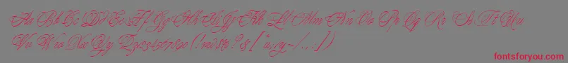 YoungLoveEs-Schriftart – Rote Schriften auf grauem Hintergrund