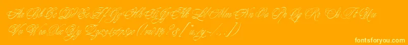 YoungLoveEs Font – Yellow Fonts on Orange Background