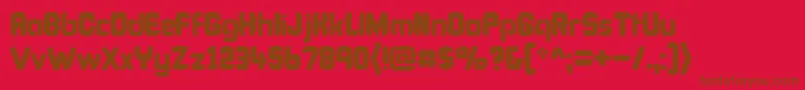 Fonte BonkFatty – fontes marrons em um fundo vermelho