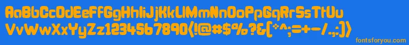 BonkFatty-Schriftart – Orangefarbene Schriften auf blauem Hintergrund