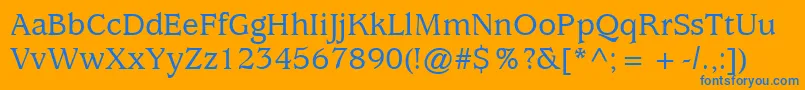 ExpositionMediumSsiMedium Font – Blue Fonts on Orange Background