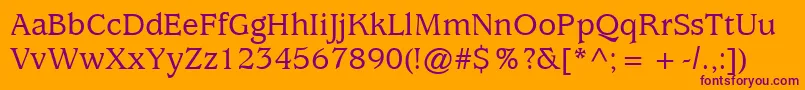 ExpositionMediumSsiMedium Font – Purple Fonts on Orange Background