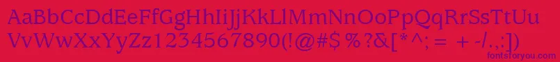 ExpositionMediumSsiMedium Font – Purple Fonts on Red Background