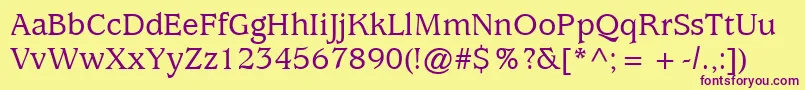 ExpositionMediumSsiMedium Font – Purple Fonts on Yellow Background