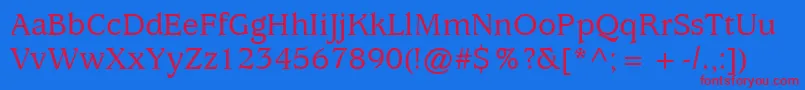 ExpositionMediumSsiMedium Font – Red Fonts on Blue Background
