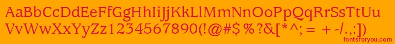 ExpositionMediumSsiMedium Font – Red Fonts on Orange Background