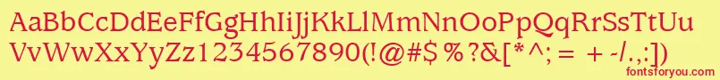 ExpositionMediumSsiMedium Font – Red Fonts on Yellow Background