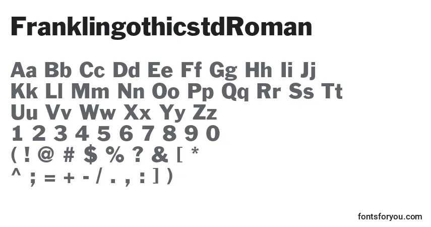 A fonte FranklingothicstdRoman – alfabeto, números, caracteres especiais