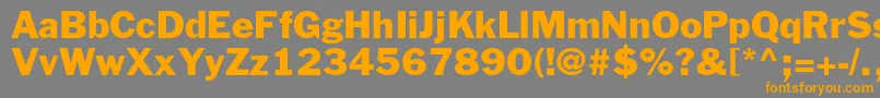 フォントFranklingothicstdRoman – オレンジの文字は灰色の背景にあります。