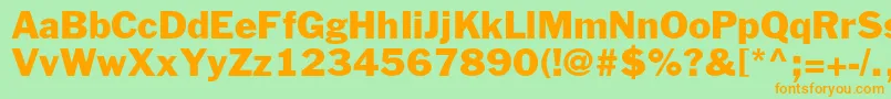 フォントFranklingothicstdRoman – オレンジの文字が緑の背景にあります。