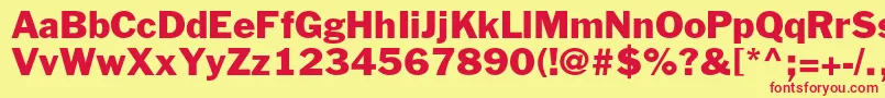 FranklingothicstdRoman Font – Red Fonts on Yellow Background