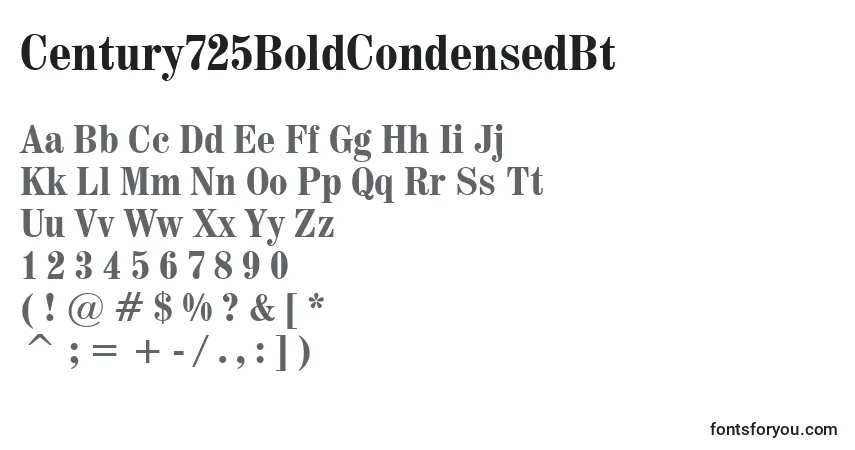 Czcionka Century725BoldCondensedBt – alfabet, cyfry, specjalne znaki