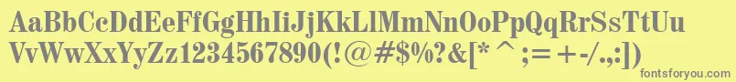 Century725BoldCondensedBt Font – Gray Fonts on Yellow Background