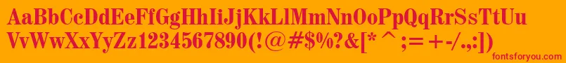 Century725BoldCondensedBt Font – Red Fonts on Orange Background
