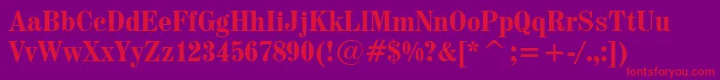 Century725BoldCondensedBt Font – Red Fonts on Purple Background