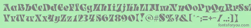 フォントParadeRegular – 緑の背景に灰色の文字