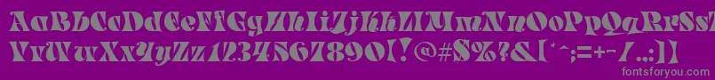 フォントParadeRegular – 紫の背景に灰色の文字