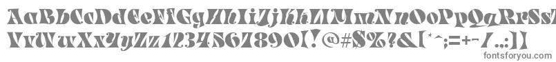 フォントParadeRegular – 白い背景に灰色の文字