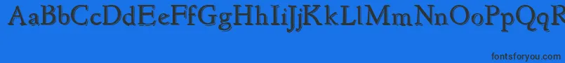 NewstyleEmbossed Font – Black Fonts on Blue Background