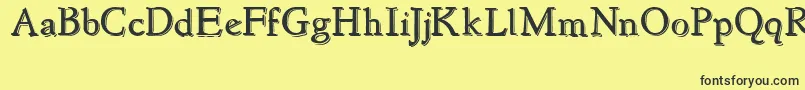 フォントNewstyleEmbossed – 黒い文字の黄色い背景
