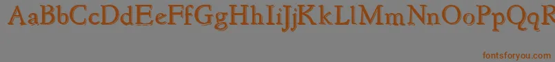 NewstyleEmbossed-Schriftart – Braune Schriften auf grauem Hintergrund