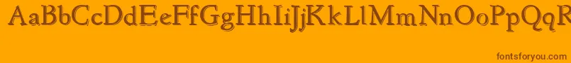 NewstyleEmbossed Font – Brown Fonts on Orange Background