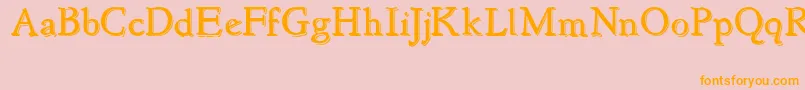 NewstyleEmbossed-Schriftart – Orangefarbene Schriften auf rosa Hintergrund