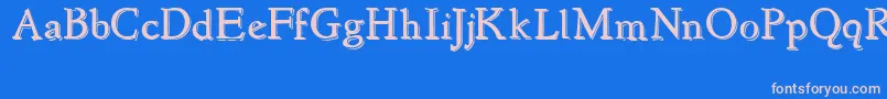 NewstyleEmbossed Font – Pink Fonts on Blue Background